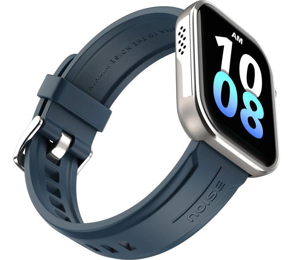 NOISE ColorFit Pro 6 Max Smart Watch - Titanium with Blue Silicone Band image number 3 of 5