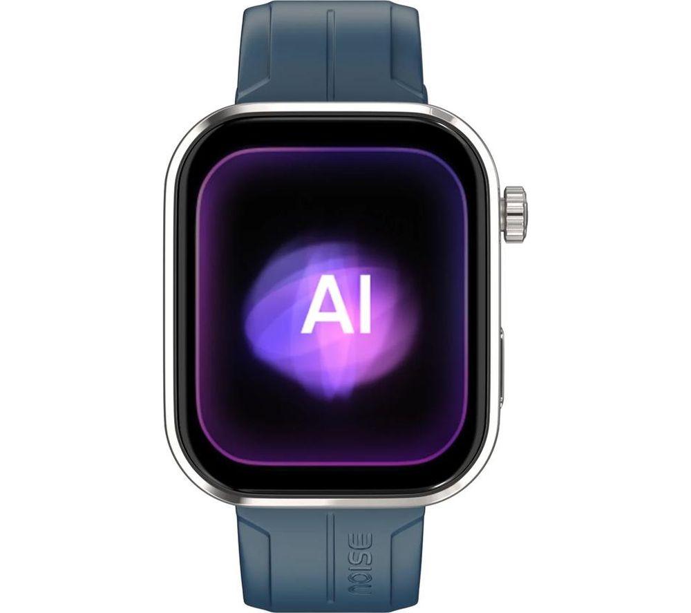 NOISE ColorFit Pro 6 Max Smart Watch - Titanium with Blue Silicone Band image number 4 of 5