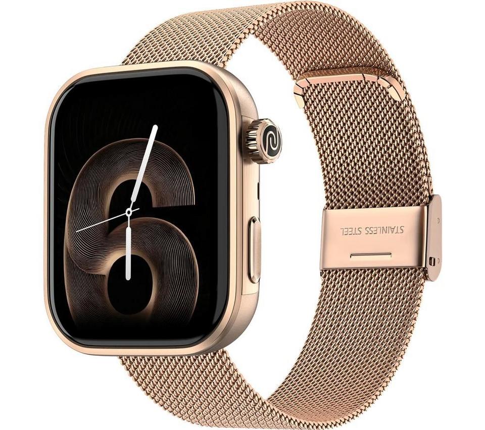 NOISE ColorFit Pro 6 Smart Watch - Rose Gold, Metal Strap