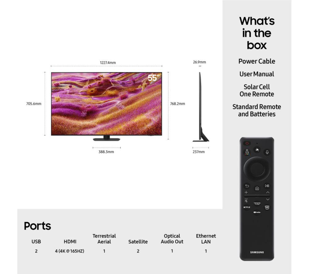 SAMSUNG QN90F 55" Neo QLED 4K Mini LED Vision AI Smart TV 2025 - QE55QN90F image number 8 of 9