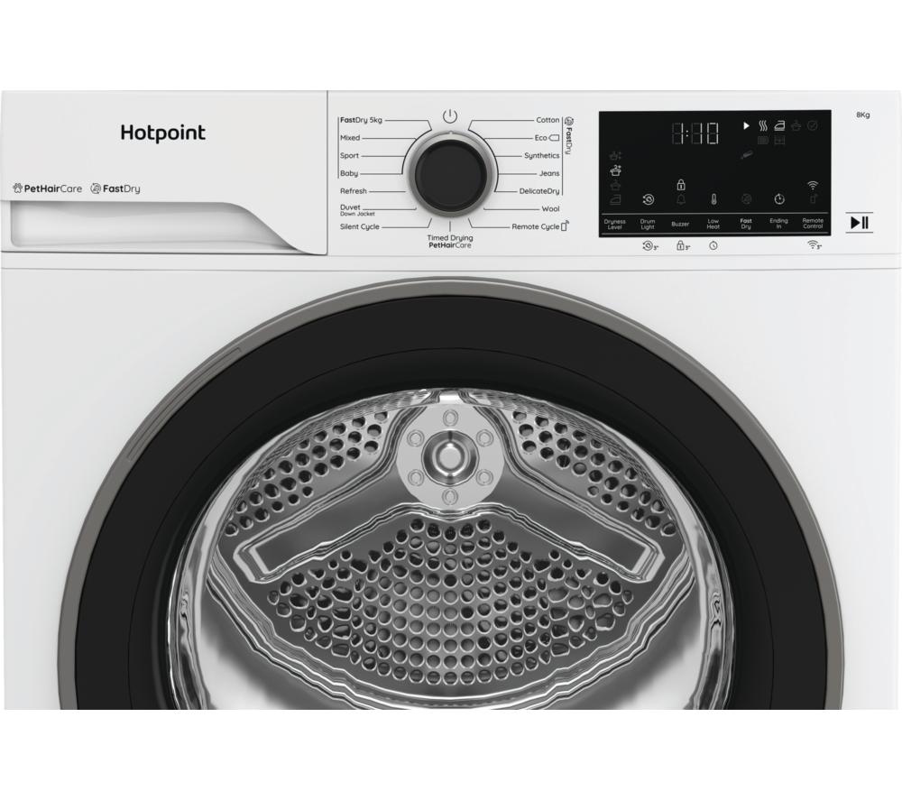 HOTPOINT FabricCare C HD 84M WBS UK WiFi-enabled 8 kg Heat Pump Tumble Dryer - White image number 3 of 13