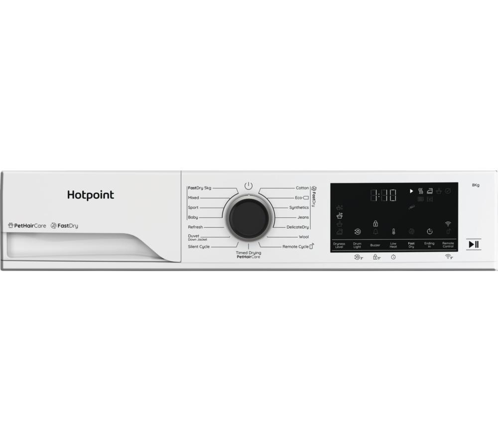 HOTPOINT FabricCare C HD 84M WBS UK WiFi-enabled 8 kg Heat Pump Tumble Dryer - White image number 4 of 13