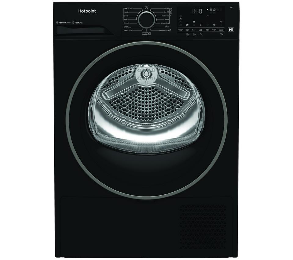 HOTPOINT FabricCare C HD 94M BBS UK WiFi-enabled 9 kg Heat Pump Tumble Dryer - Black