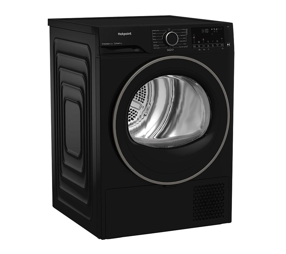 HOTPOINT FabricCare C HD 94M BBS UK WiFi-enabled 9 kg Heat Pump Tumble Dryer - Black image number 2 of 13