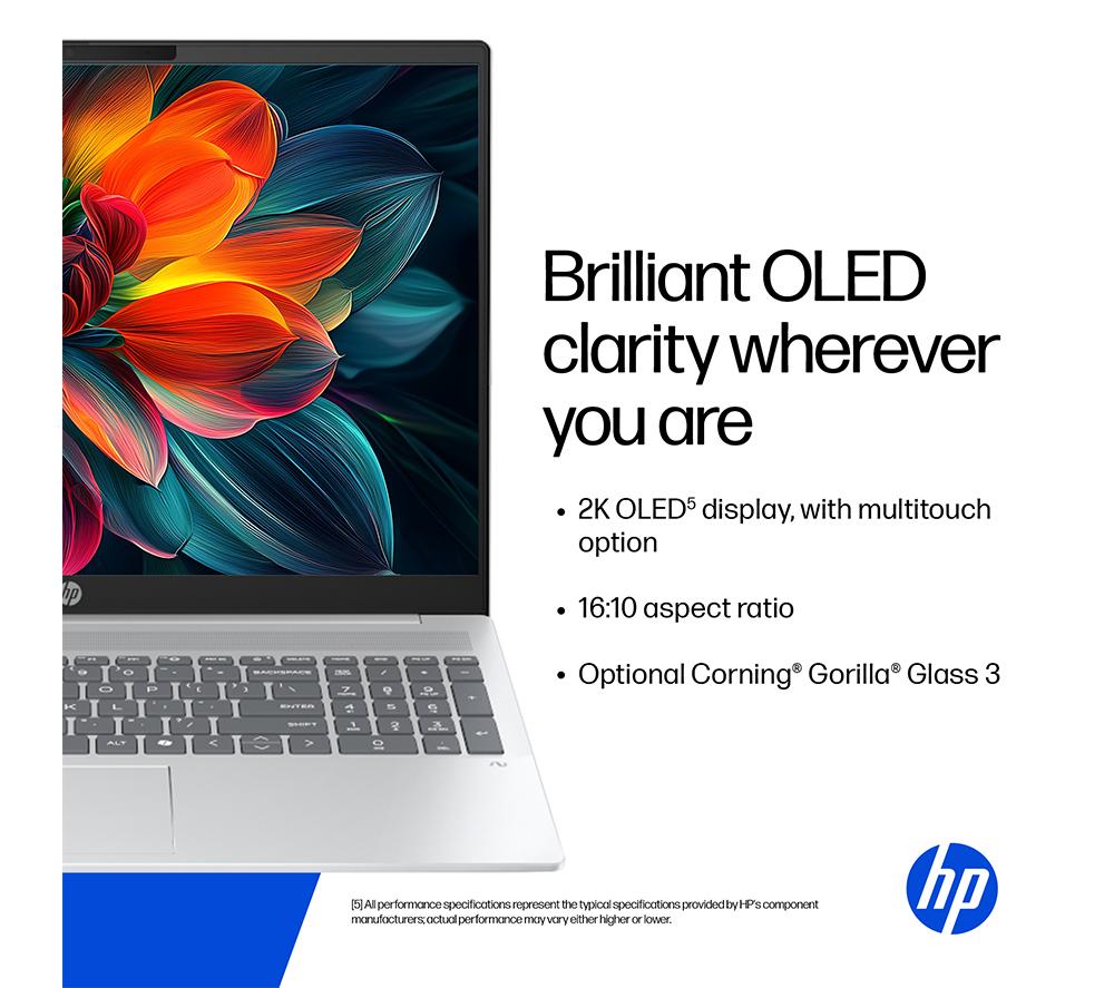 HP OmniBook 5 NGAI 14" Laptop - Snapdragon X1, 512 GB SSD, Glacier Silver image number 7 of 28