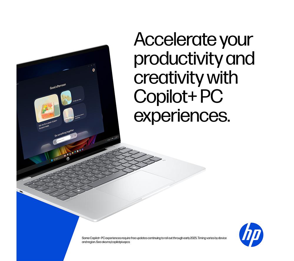 HP OmniBook 5 NGAI 14" Laptop - Snapdragon X1, 512 GB SSD, Glacier Silver image number 8 of 28