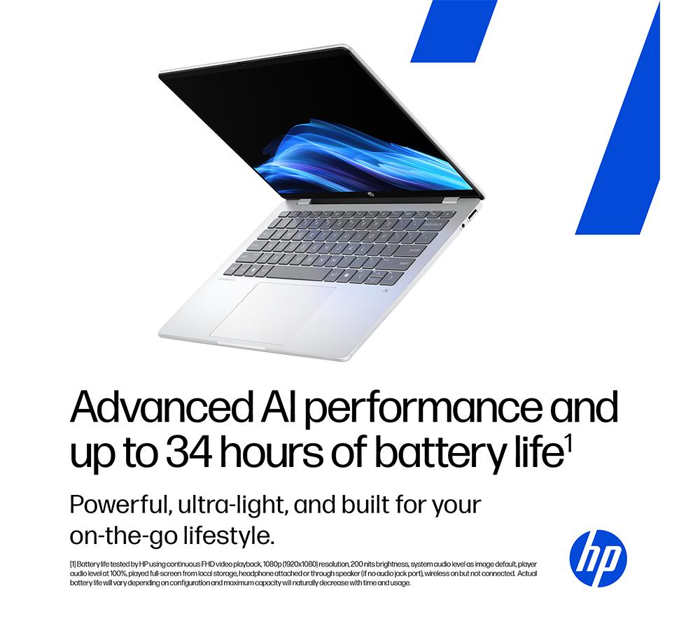HP OmniBook 5 NGAI 14" Laptop - Snapdragon X1, 512 GB SSD, Glacier Silver image number 10 of 28