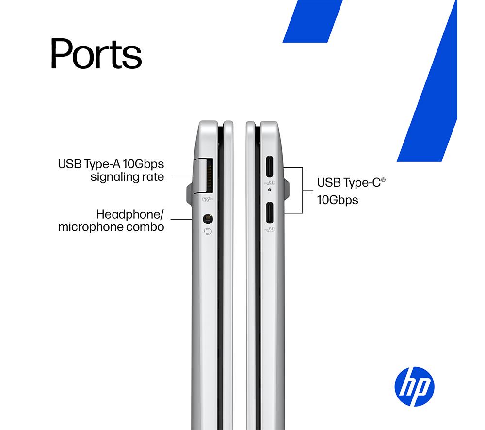 HP OmniBook 5 NGAI 14" Laptop - Snapdragon X1, 512 GB SSD, Glacier Silver image number 11 of 28