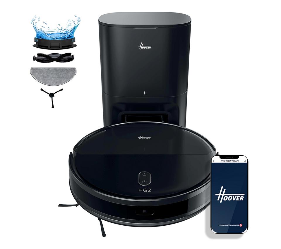 HOOVER HG2 Turbo Slim Hydro Pro Robot Vacuum Cleaner - Black