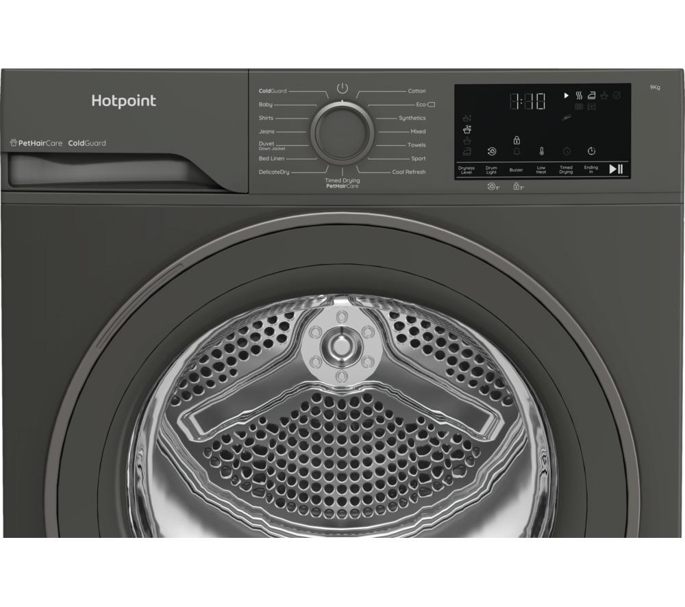 HOTPOINT PetHairCare C HD 93M GG UK 9 kg Heat Pump Tumble Dryer - Dark Grey image number 3 of 11