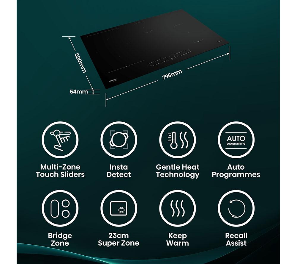 HISENSE Hi6 HI8432BSCWF 80 cm Electric Induction Smart Hob - Black image number 2 of 25