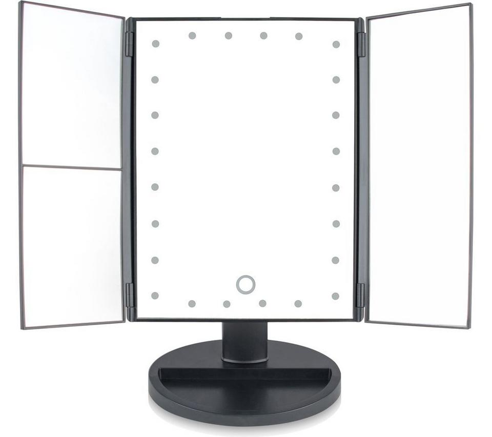 RIO 24 LED Touch Dimmable 3-way Make-up Mirror - Black