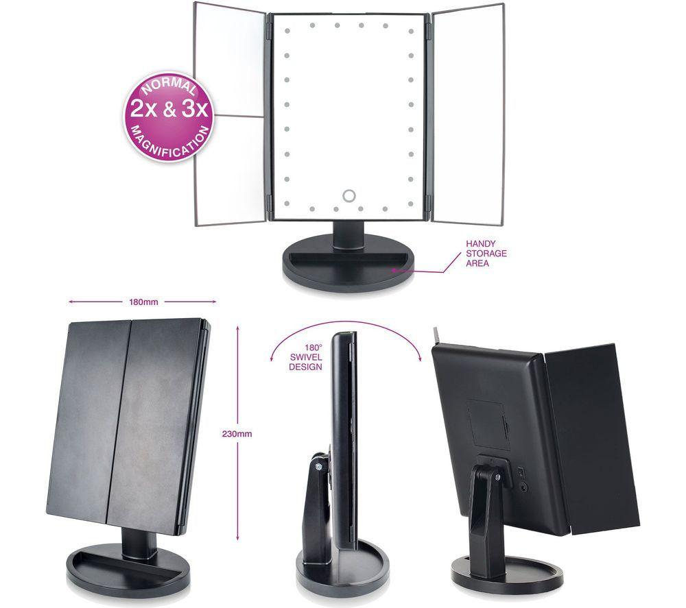 RIO 24 LED Touch Dimmable 3-way Make-up Mirror - Black image number 3 of 4