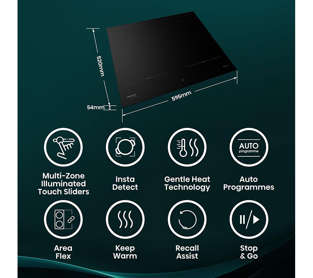 HISENSE Hi8 HI6443BSCWF 60 cm Electric Induction Smart Hob - Black image number 2 of 23