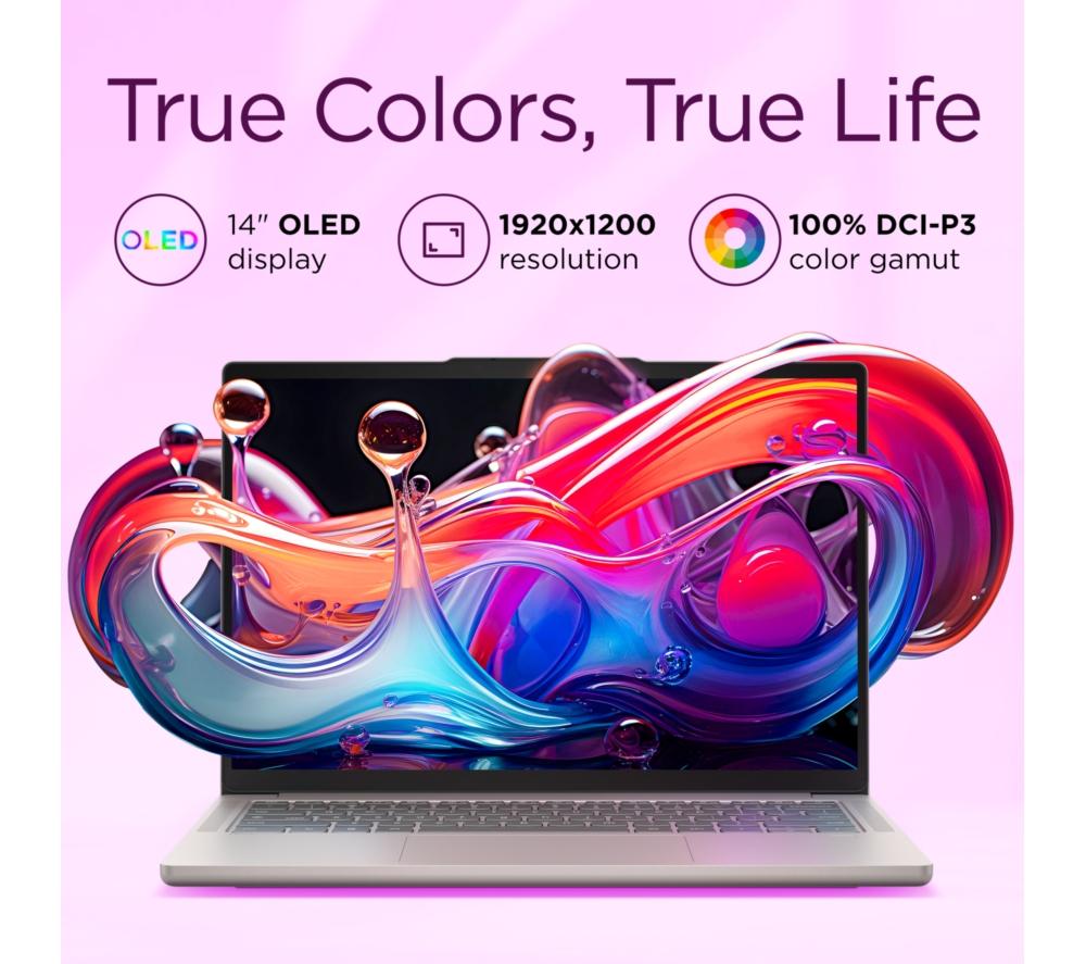 LENOVO Chromebook Plus 14" - MediaTek Kompanio Ultra 910, 256 GB UFS, Grey image number 6 of 11
