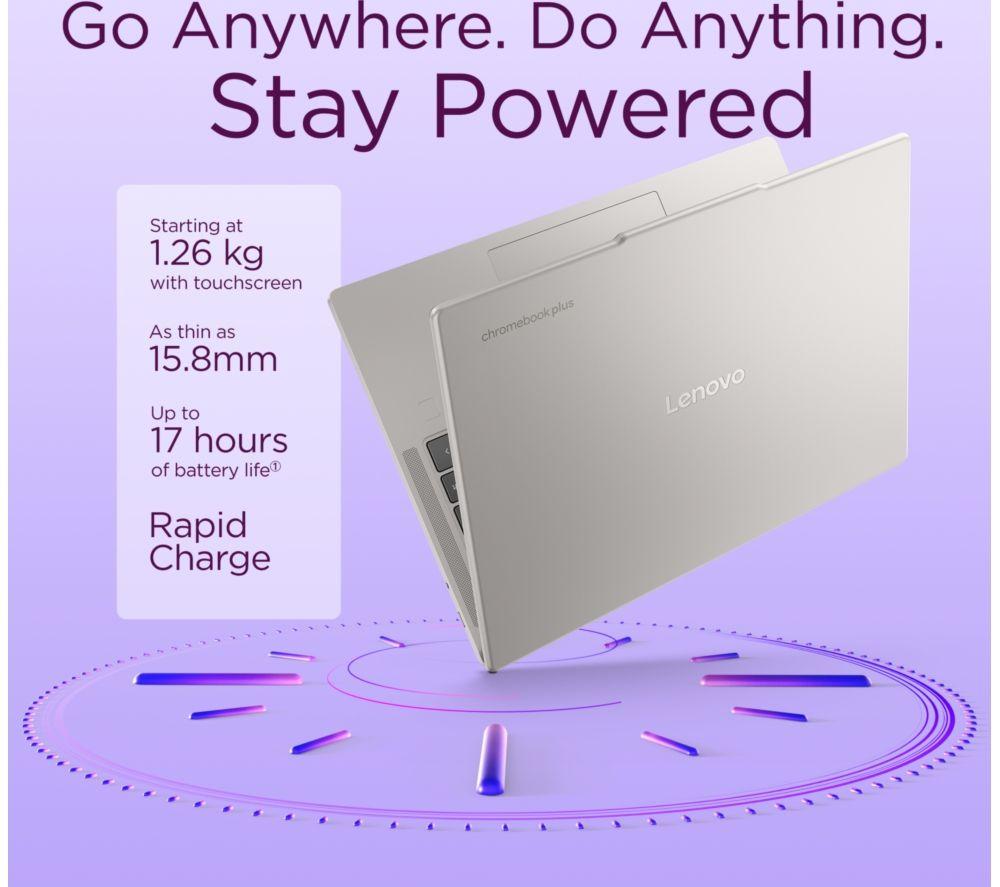 LENOVO Chromebook Plus 14" - MediaTek Kompanio Ultra 910, 256 GB UFS, Grey image number 25 of 29