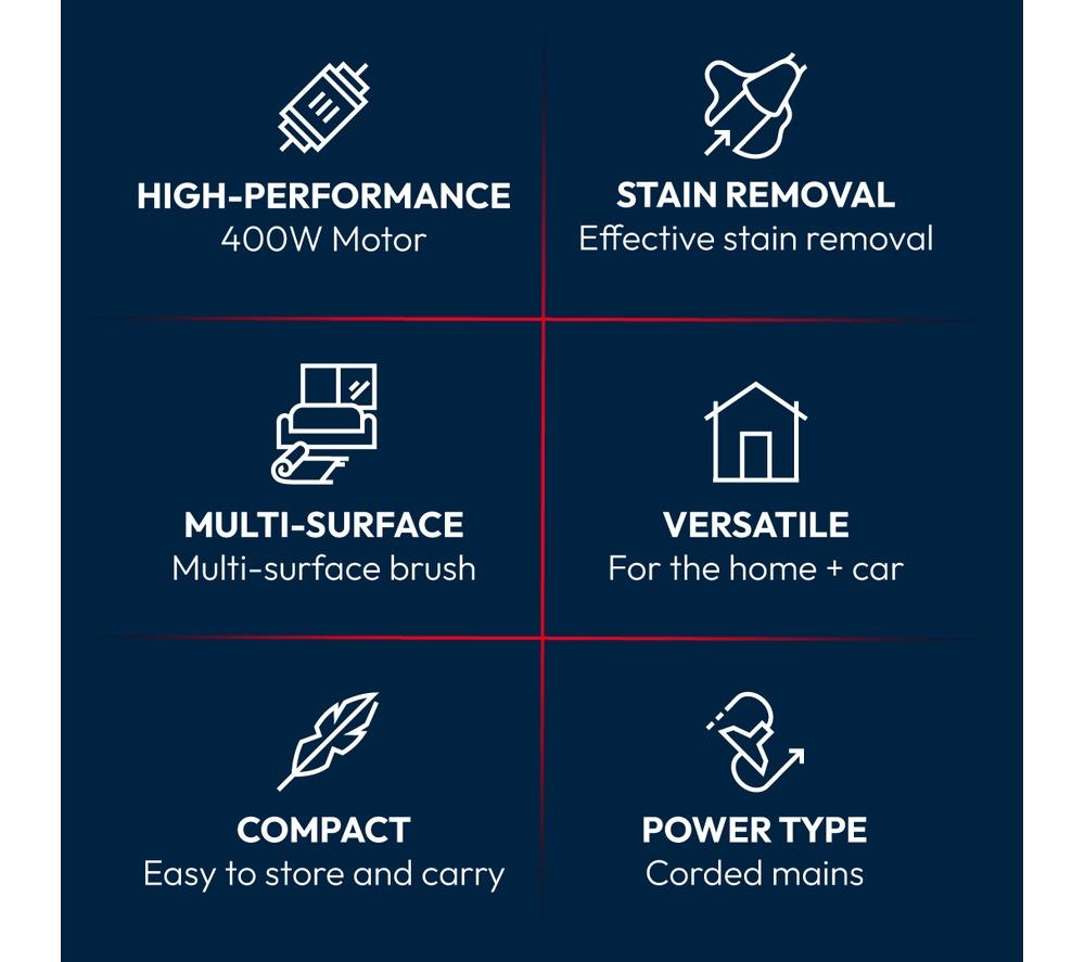 HOOVER HS5 Spot Wash&Dry Carpet Cleaner - Black & Blue image number 12 of 13