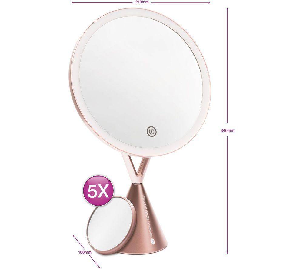RIO LED Make-up Mirror with 5x Magnifying Spot Mirror - Rose Gold image number 3 of 4