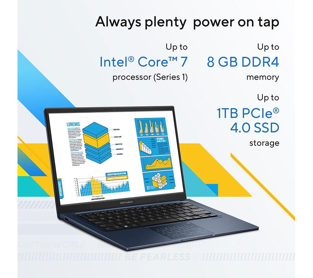ASUS Vivobook 14 X1404VA 14" Laptop - Intel&reg; Core&trade; 7, 1 TB SSD, Siver image number 9 of 15