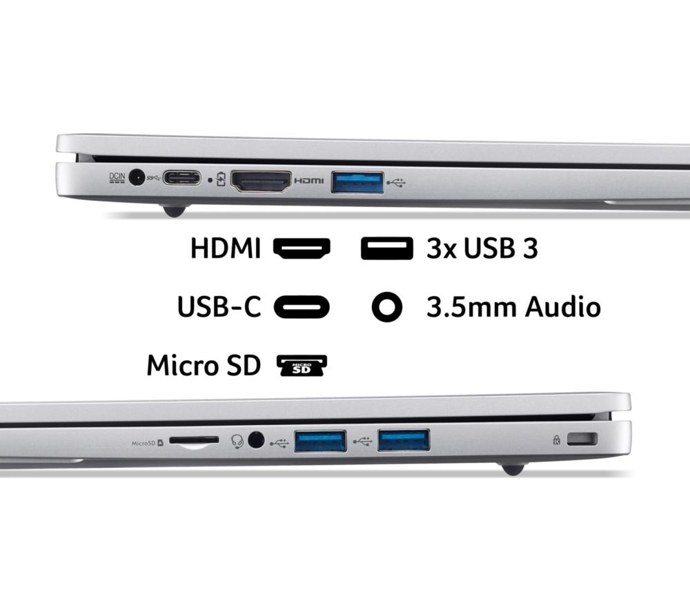ACER Aspire Lite 15.6" Laptop - Intel&reg; Celeron&reg;, 128 GB eMMC, Grey image number 8 of 9