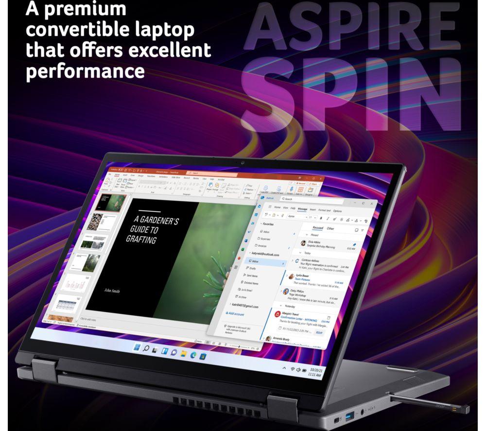 ACER Aspire Spin 14 14" 2 in 1 Laptop - Intel&reg; Core&trade; Ultra 5, 1 TB SSD, Grey image number 2 of 11