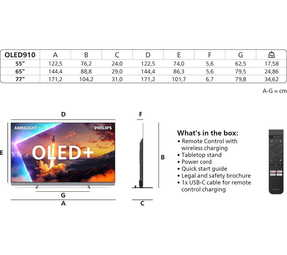 PHILIPS OLED910 77" OLED 4K HDR Ambilight Smart TV - 77OLED910/12 image number 14 of 18