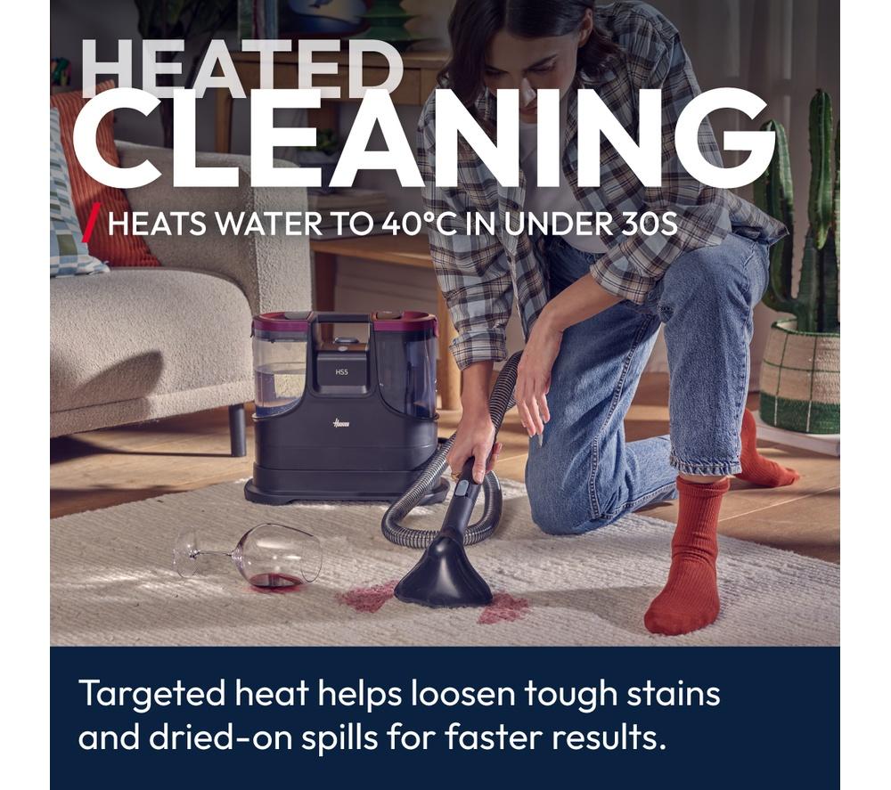 HOOVER HS5 Heat Spot Wash&Dry Carpet Cleaner - Black & Magenta image number 2 of 13
