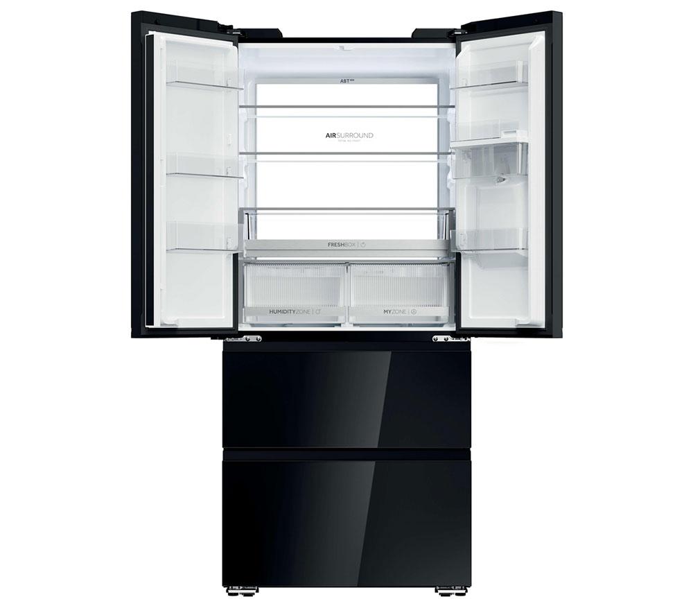 HAIER SpaceFit Series 7 HFKR7819DWGB Fridge Freezer - Obsidian Black Glass image number 2 of 17