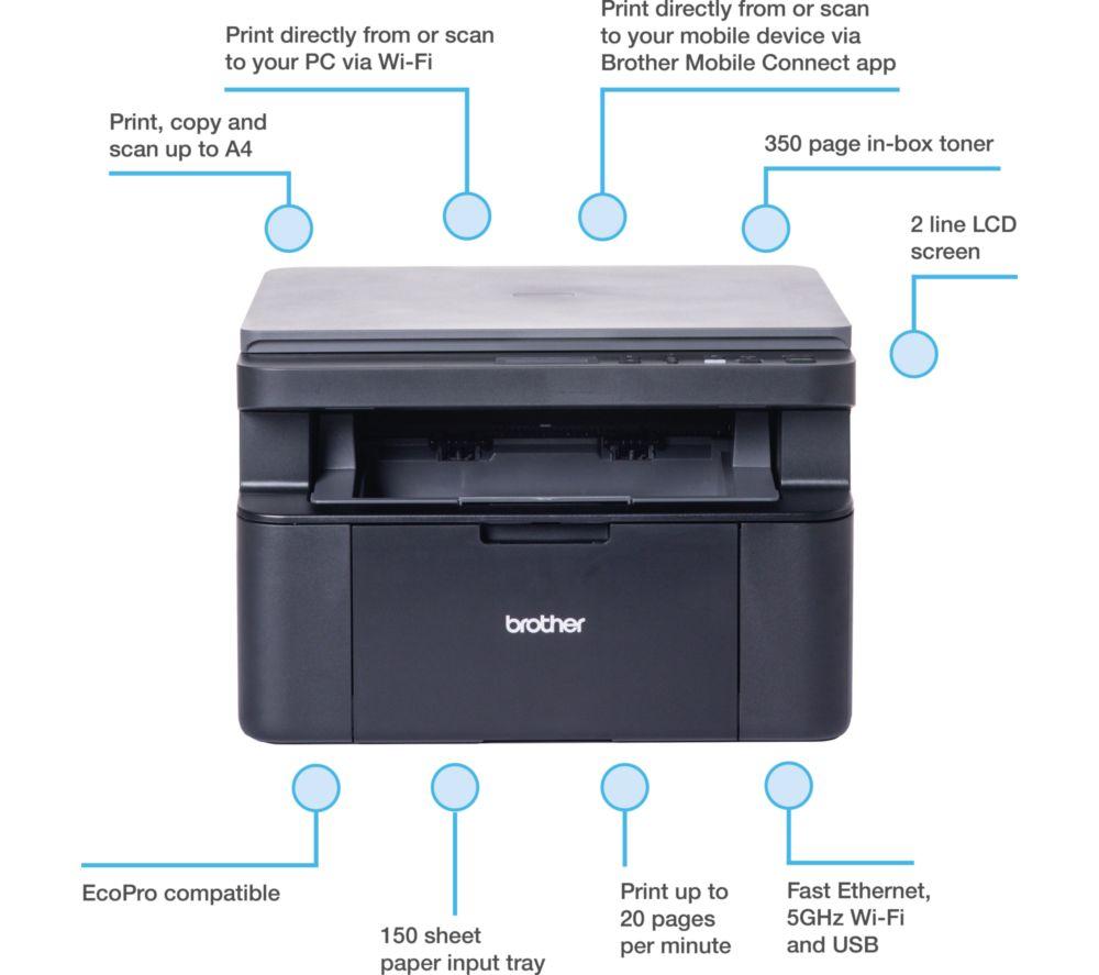 BROTHER DCP-L1640DW Monochrome All-in-One Wireless Laser Printer image number 2 of 8