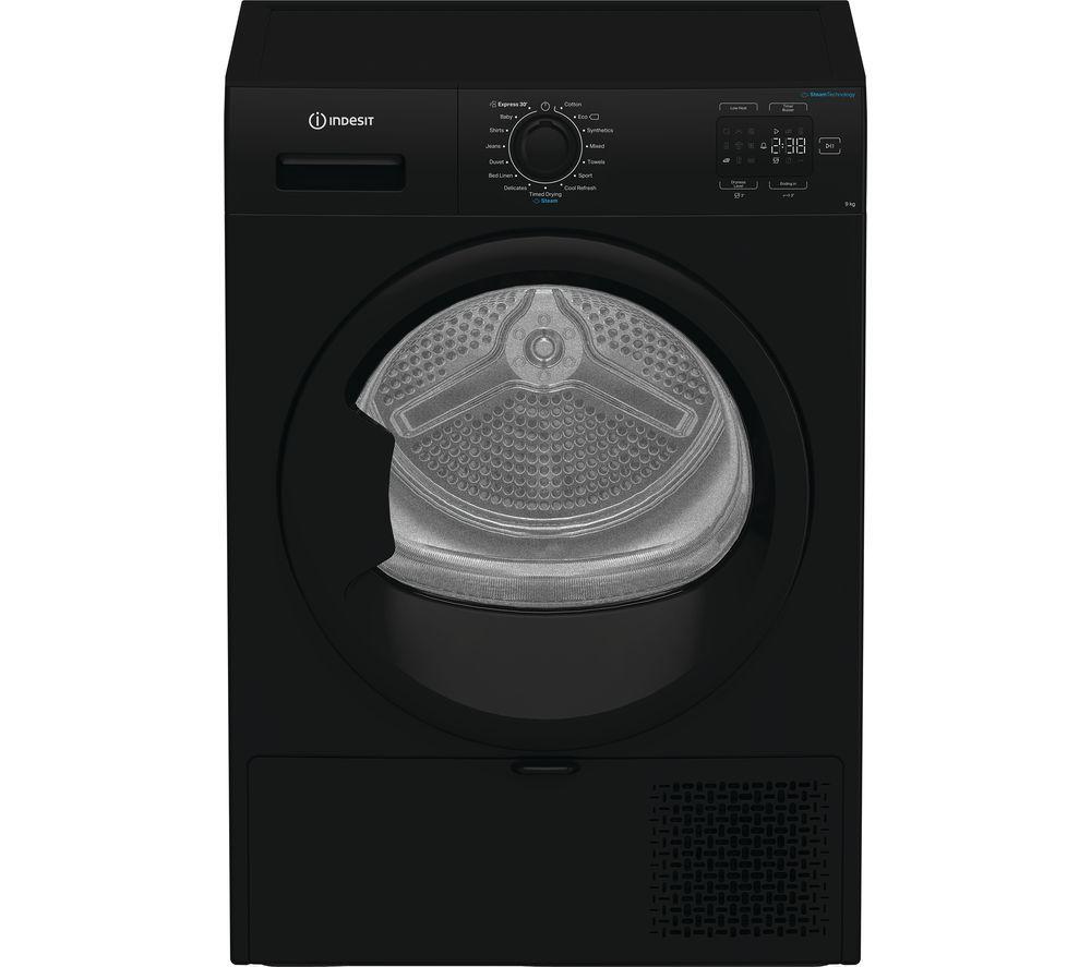 INDESIT C YD 92D BB UK 9 kg Heat Pump Tumble Dryer – Black, Black