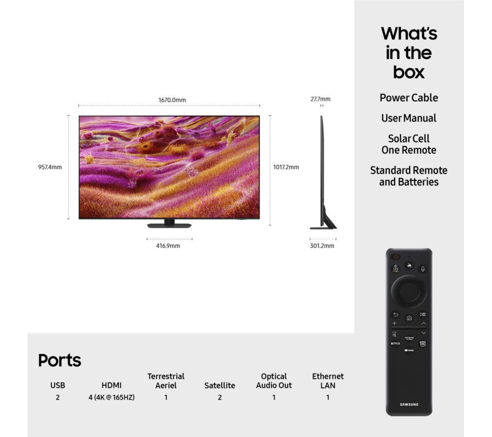 SAMSUNG QN90F 50" Neo QLED 4K Mini LED Vision AI Smart TV 2025 - QE50QN90F image number 8 of 9