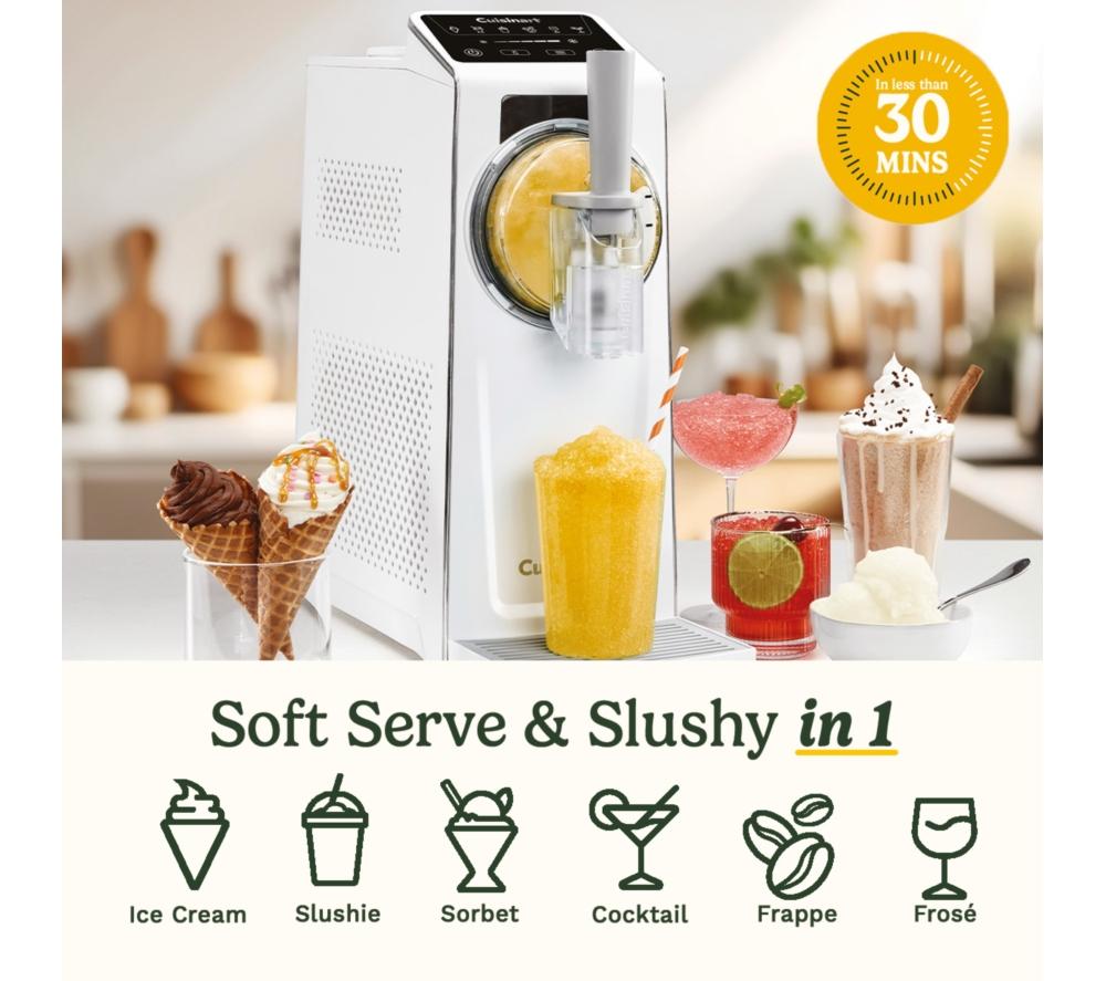 CUISINART ICE201U Frost Fusion 6-in-1 Soft Serve & Slushie Maker - White & Grey image number 3 of 8