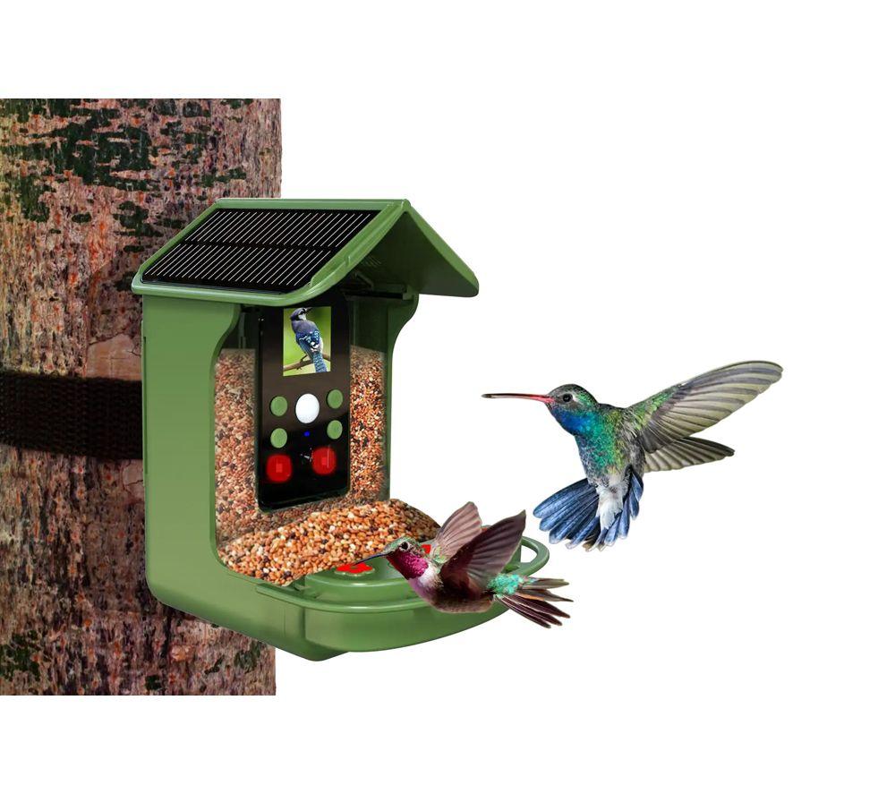 DENVER BFC-1200 Smart Camera Bird Feeder with Solar Roof - Green image number 4 of 9