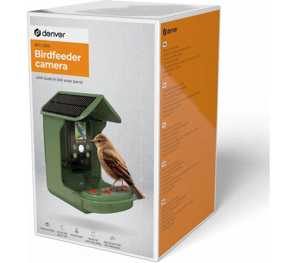 DENVER BFC-1200 Smart Camera Bird Feeder with Solar Roof - Green image number 5 of 9