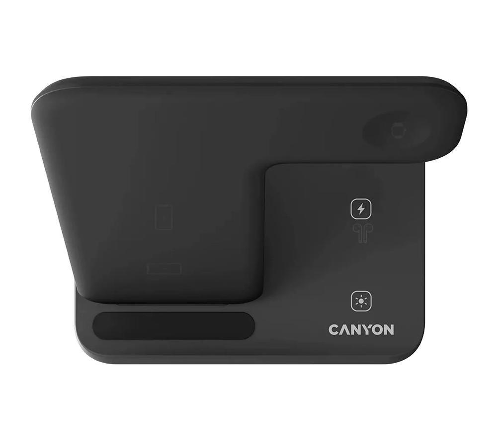 CANYON WS-303 Qi 3-in-1 Magnetic 15 W Wireless Charger - Black image number 2 of 4