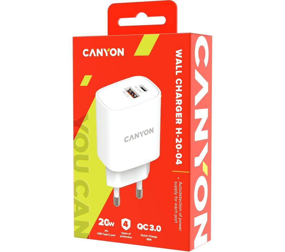 CANYON 20 W Power Delivery USB Type-C Charger - White image number 2 of 3