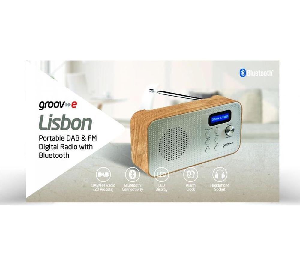 GROOV-E Lisbon Portable DAB/FM Bluetooth Radio - Wood image number 3 of 3