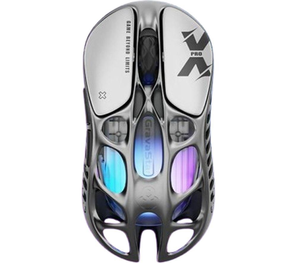Gravastar Mercury X Pro Rgb Optical Gaming Mouse - Interstellar Silver, Silver/Grey