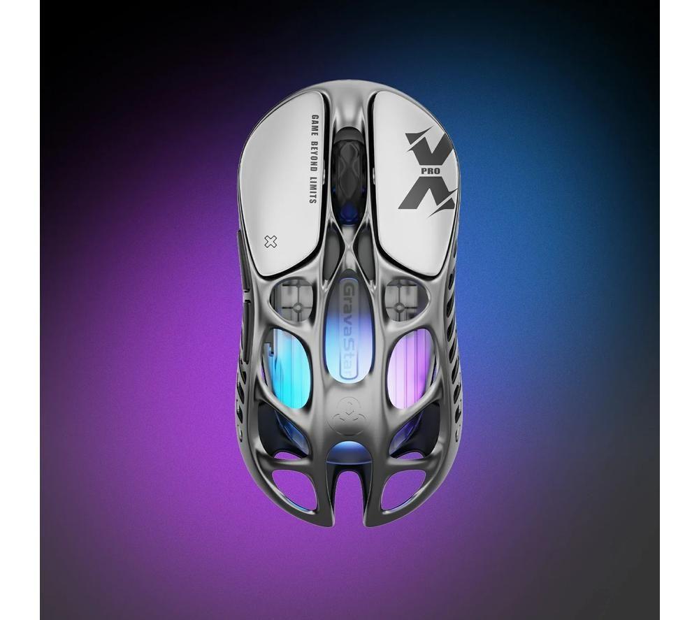 GRAVASTAR Mercury X Pro RGB Optical Gaming Mouse - Interstellar Silver image number 3 of 4