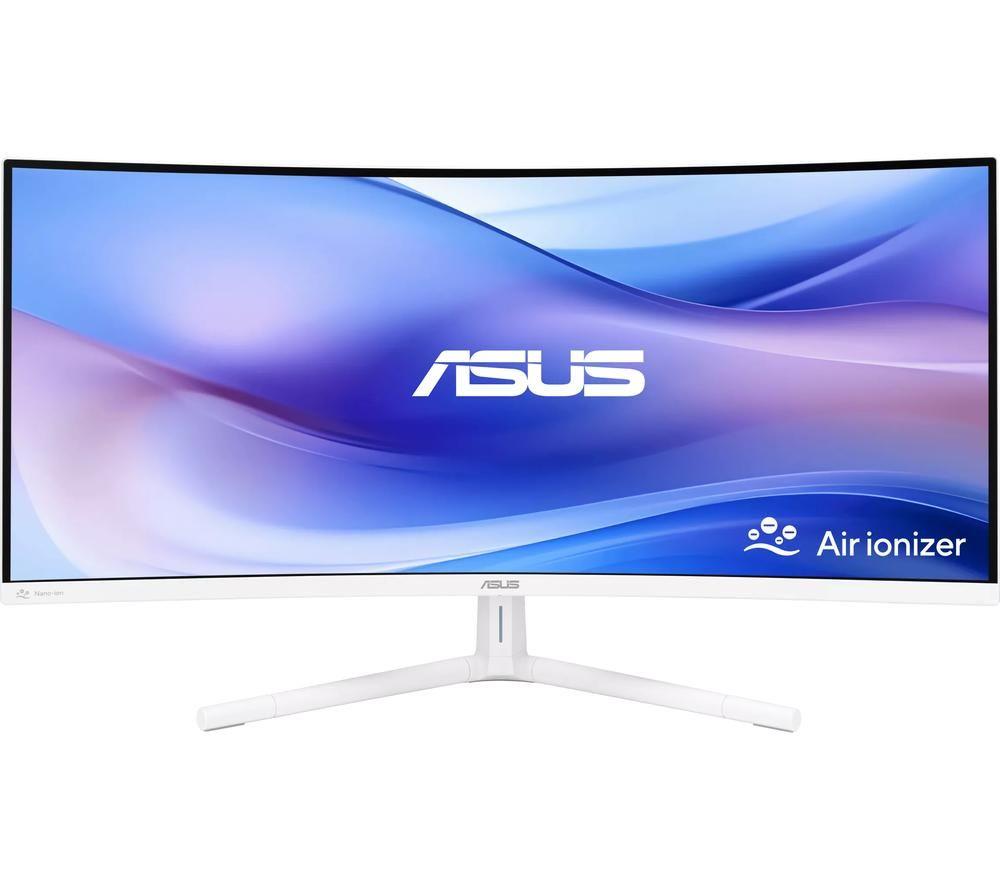 Asus Vu34wcip-W Wide Quad Hd 34" Curved Va Led Monitor - Black, White