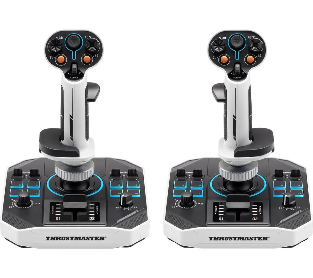 Thrustmaster Sol-R 2 Hosas Space Sim Duo Joystick - White & Black