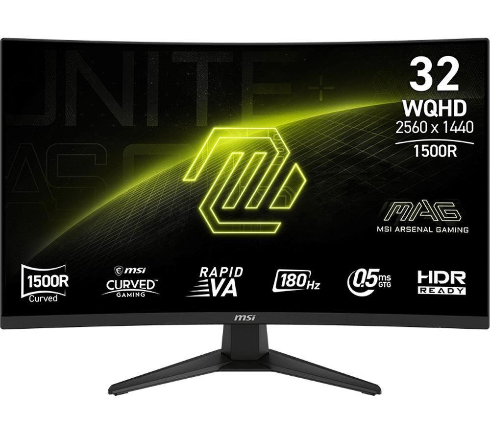 MSI MAG 321CQF E18 Quad HD 32" Curved Rapid VA LED Gaming Monitor - Black, Black