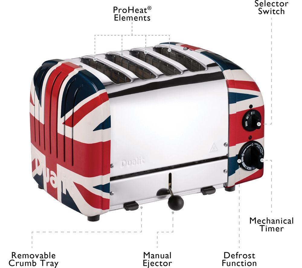 DUALIT 40555 4-Slice Toaster - Multicolour image number 3 of 8