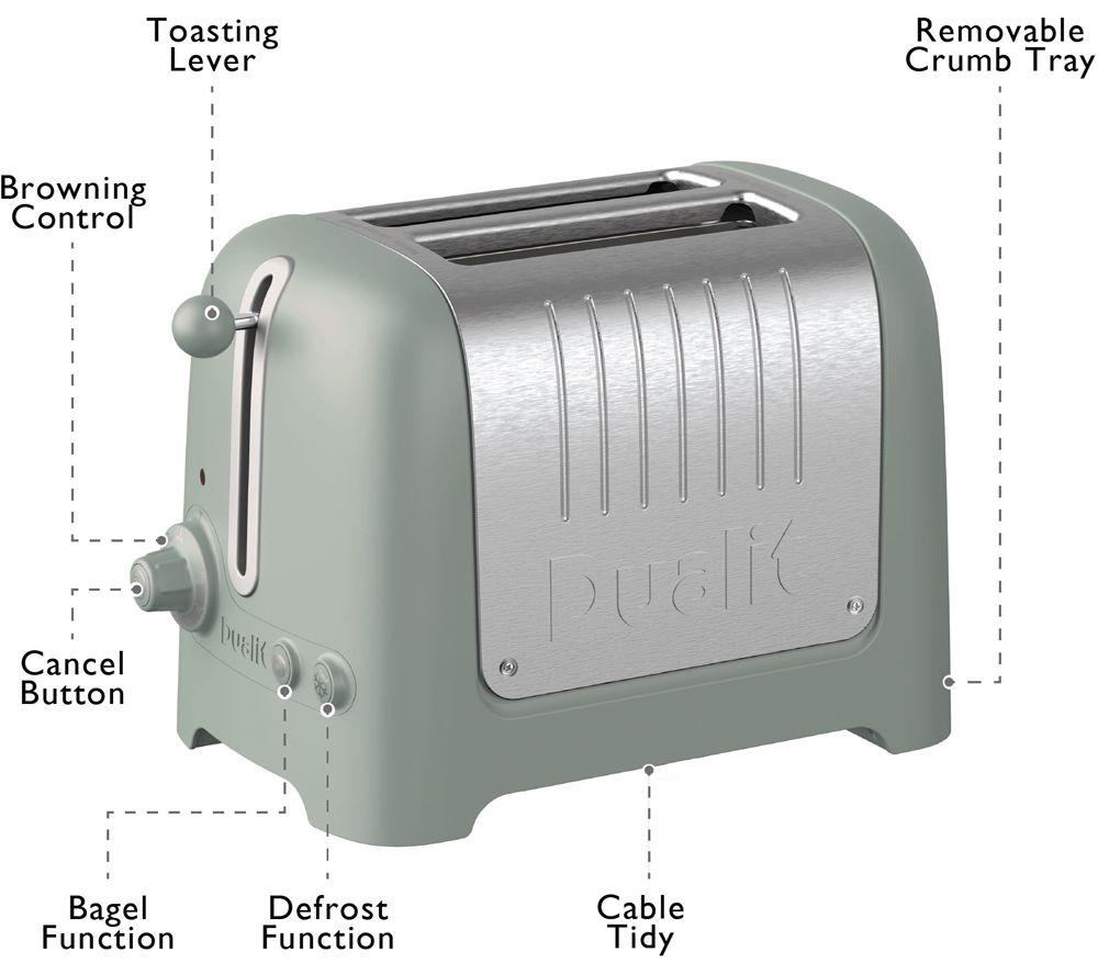 DUALIT Lite 26216 2-Slice Toaster - Sage image number 2 of 9