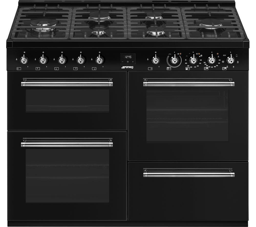 SMEG Concert CX113GMBL 110 cm Dual Fuel Range Cooker - Black