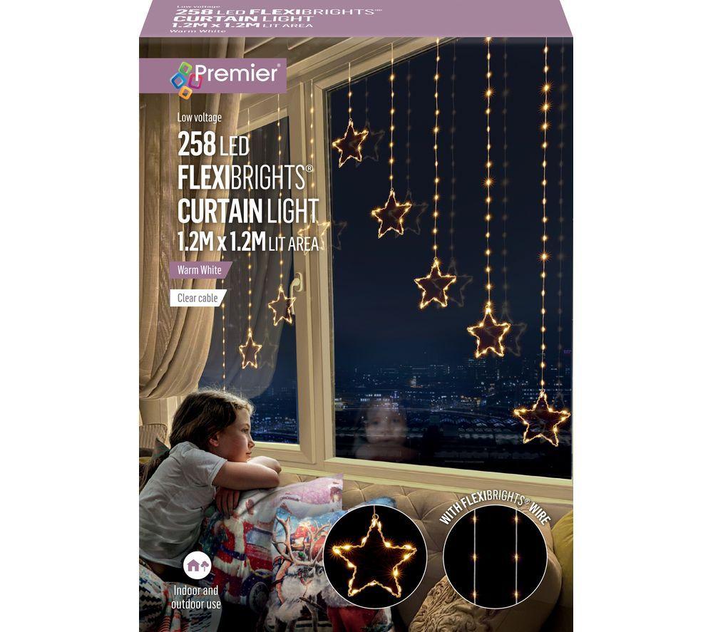 PREMIER Flexibright Star V 258 Warm White LED Curtain Light - 1.2 x 1.2 m