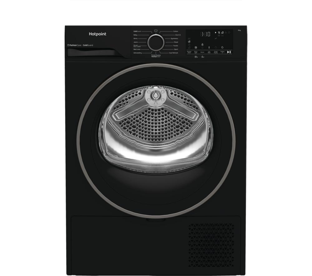 HOTPOINT C HD 93M BB UK 9 kg Heat Pump Tumble Dryer – Black, Black