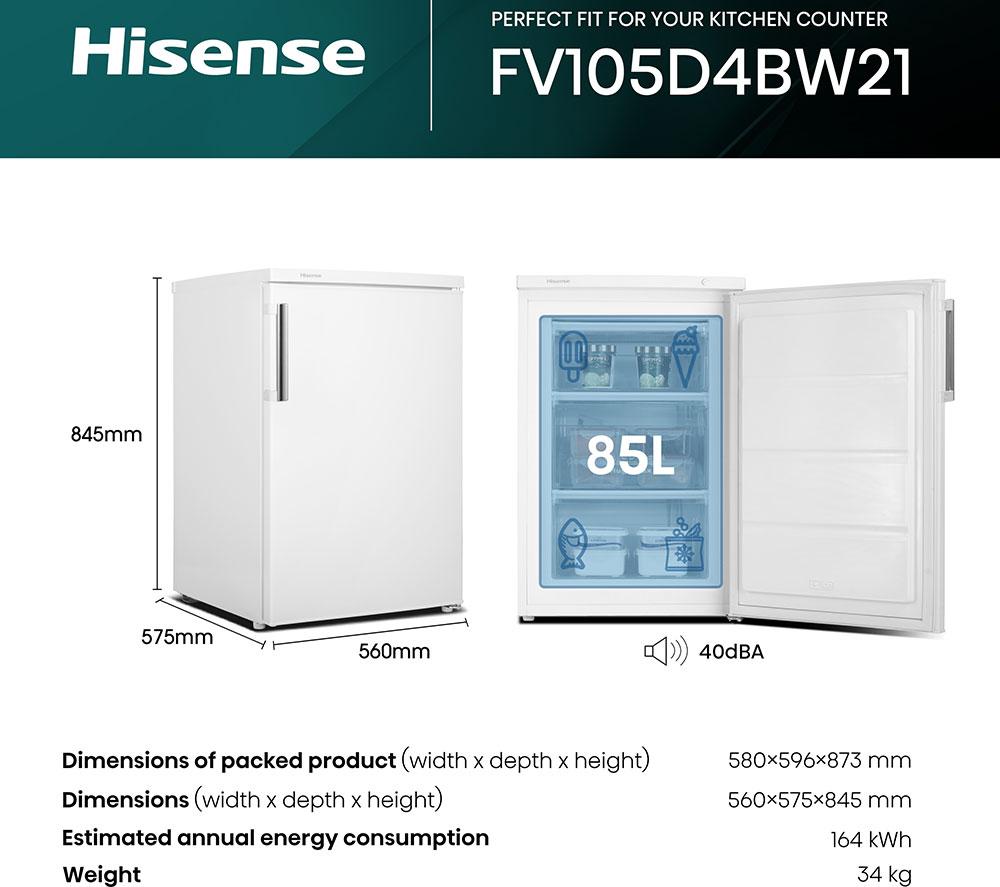 HISENSE FV105D4BW21 Undercounter Freezer - White image number 12 of 12