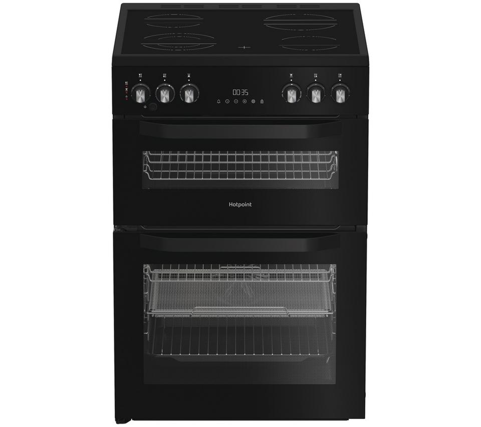 HOTPOINT Air Fry HDE6VDCASB1 60 cm Electric Ceramic Cooker - Black