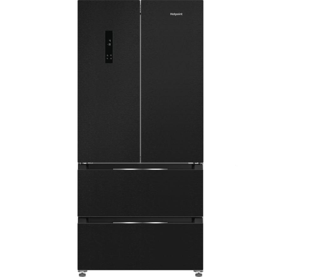 HOTPOINT HPG2 6513 XK5E American-Style Fridge Freezer – Black, Black